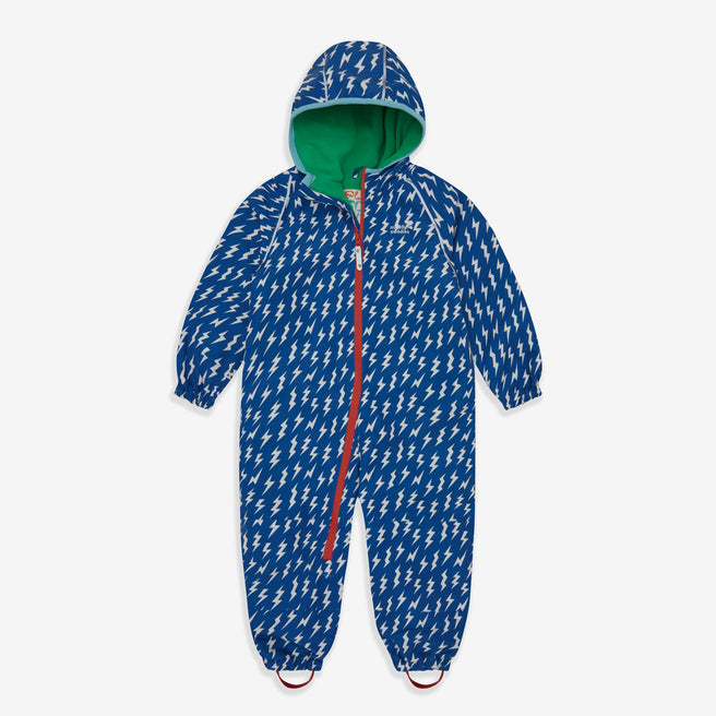 EcoSplash Waterproof Fleece Lined Puddle Suit Blue Lightning